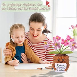 Mwmoeen Pocket Hug Positive Flower, Creative Knitting Wool, Positive Sunflower, Positive Potato, Positive Cactus, Best Friend Gifts for Girlfriend, Small Gifts for Women