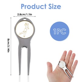 Divot Repair Tool, Removable Marker Course Divot Tool Golf Metal Golf Divot Repair Tool Mark the Position of the Ball and Repair The Turf on The Green Golf Accessories