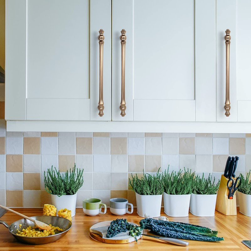 Asidrama 10 Pack 7.5 Inch(192mm) Brushed Brass Kitchen Cabinet Handles,