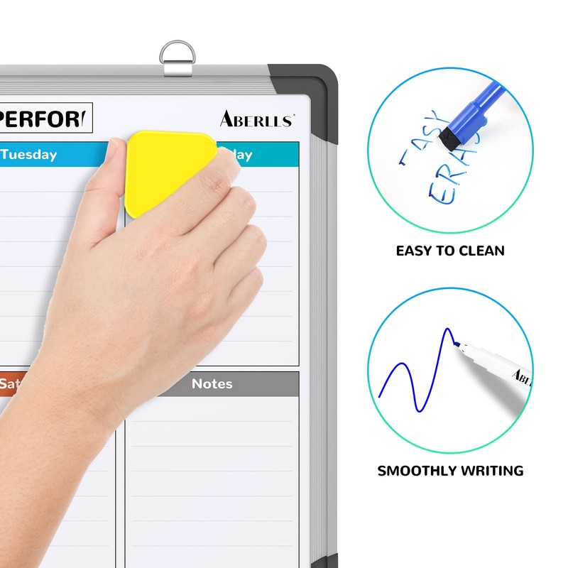 Small Weekly Calendar Dry Erase Whiteboard for Wall, 16" x