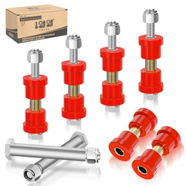 10L0L Golf Cart Spring Bushing Kit with Screw Nut-Rear Leaf Springs Shackles Bushing Sleeve for EZGO TXT/Medalist (1994-up) & Club Car DS (1981-up), Replaces Parts 70289-G02 70291-G01 14158-G1 (Red)