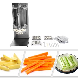 BANLICALI 4-IN-1 Vegetable Chopper French Fry Cutter, Includes 4 Blades (1/2"+3/8"+1/4"+8 Wedge), Stainless Steel Commercial Vegetable Fruit Dices Slices Chops w/Handle, for Home Bar Restaurant