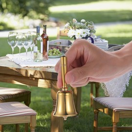 Homelavie Super Loud Solid Brass Small Hand Call Bell for Ringing at Wedding, Hand Bells for Seniors Bedside, Teacher Classroom Bell, Dinner Bell, Tibetan Bells, Meditation Bell (S)