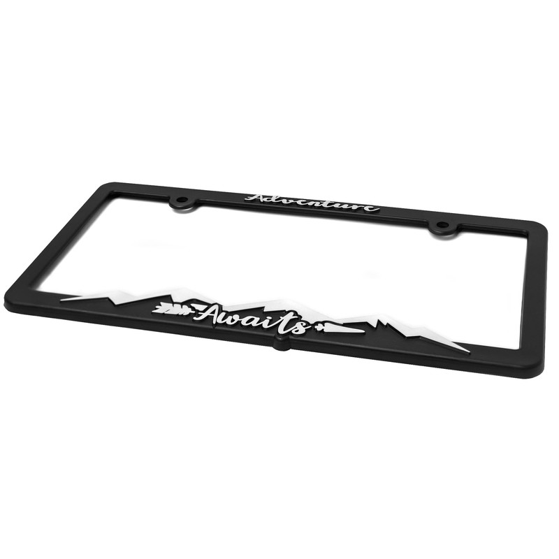 Adventure Awaits License Plate Frame Tag Bracket