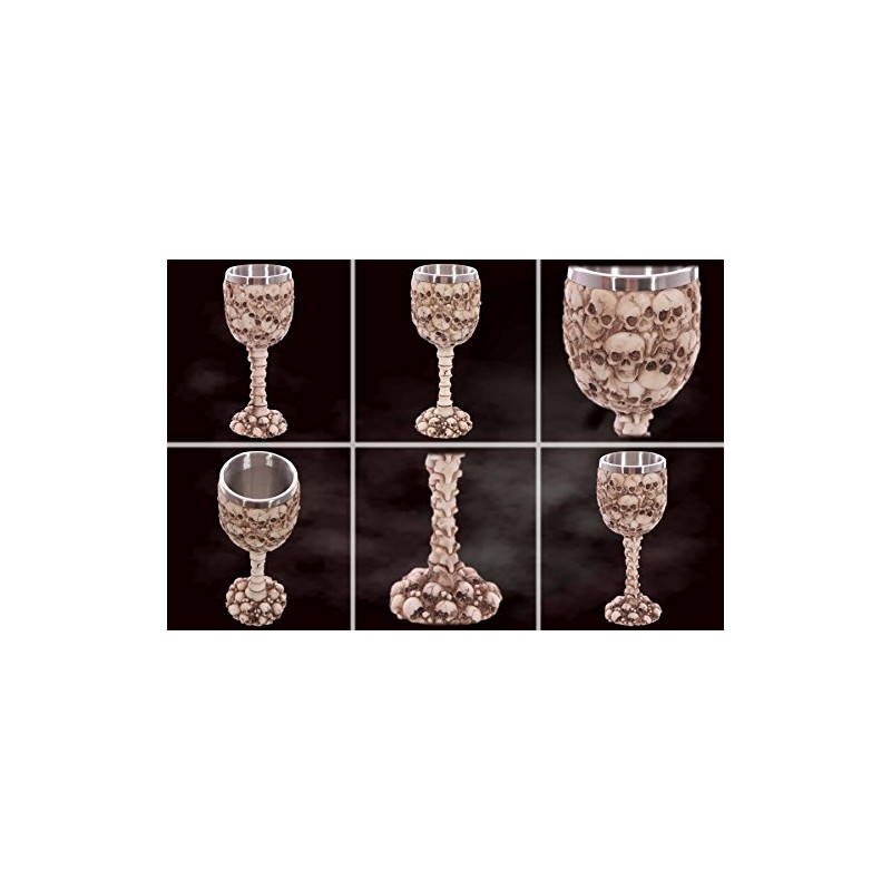 Catacombs Goblet Skull Cup with Spine Handle Decorative Horror Fantasy