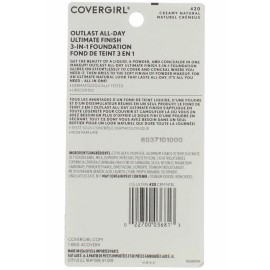 CoverGirl Outlast All-Day Ultimate Finish 3-in-1 Foundation, Creamy Natural 4...