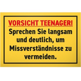 DankeDir! Vorsicht Teenager Sign 30 x 20 cm Boys & Girls Teenager Door Sign Gift Idea Room Saying Room Decoration Gift Idea Door Decoration Birthday Teenagers