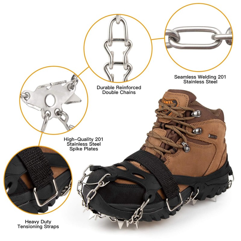 WardWolf Crampons for Hiking Boots 23 Spikes Crampons Ice Snow
