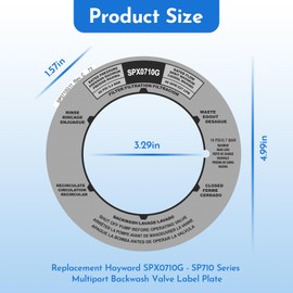 SPX0710G Label Plate Replacement, for Hayward Multiport,Pro,and VL Series Sand Filter Valves, Hayward Sand Filter Valve Label Plate Sticker SPX0710G - SP710 Series (Top Mount Valve Label (1)