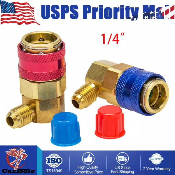 CarBole High/Low AC HVAC Quick Refrigerant Adapter Coupler Auto A/C