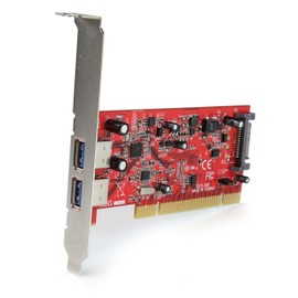 StarTech.com Dual Port PCI USB 3 Controller Card with SATA Power