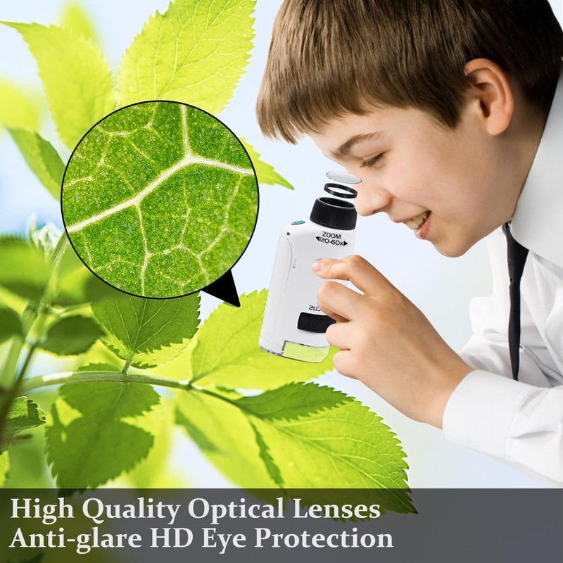 Viceda Mini Microscope for Kids, 60-120x Magnification, Portable Pocket Microscope