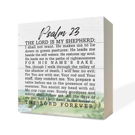 Christian Wood Signs, Bible Verse Psalm 23 - The Lord is My Shepherd, Box Sign Decor Tabletop, Bible Verse Quotes, Shelf Table Decor, Religious Home Decor, Christian Farmhouse Decor, Christian Present