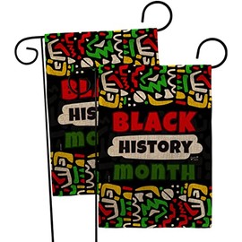 Celebrate Black History Burlap Garden Flags 2pcs Pack Lives Matter BLMCelebrates African Americans Heritage Small Decorative Gift Yard House Banner Double-Sided Made in USA 13 X 18.5