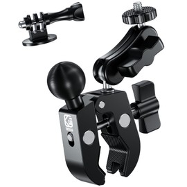 BRCOVAN Camera Mount Kit with Aluminum Alloy Handlebar Mount, Double Ball Clamp Arm and Tripod Mount Adapter Fits Gopro Hero