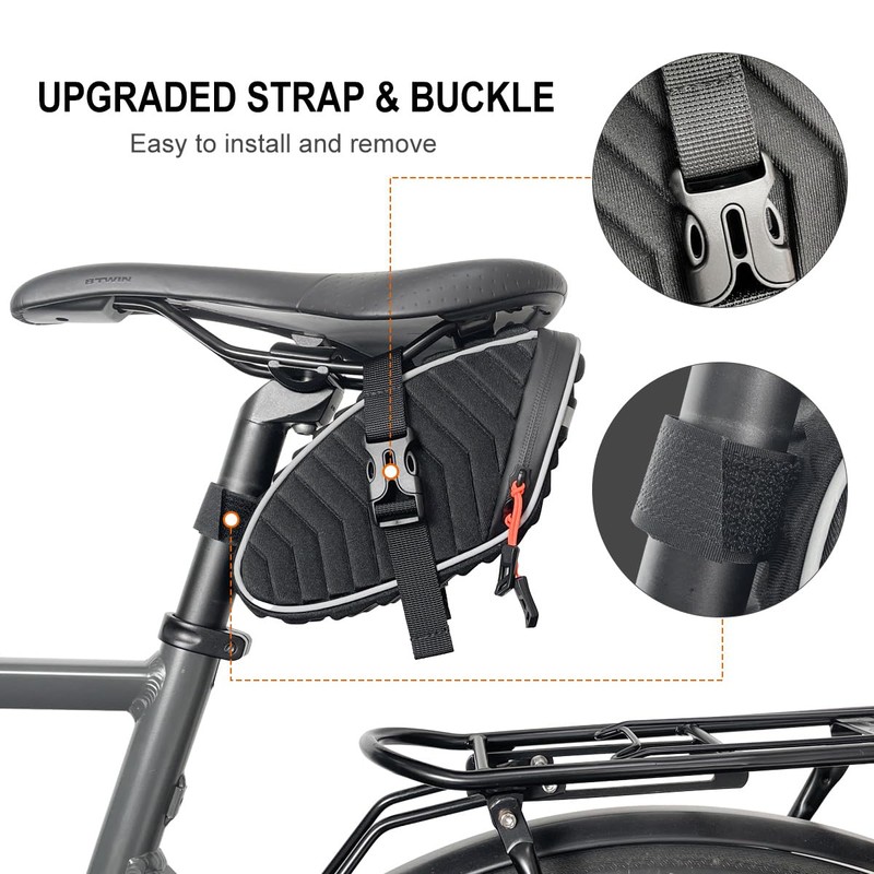 Danuosie Bike Seat Bag, Bicycle Saddle Bag, 3D Shell Under