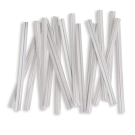 Weststone 100pcs Plastic/Paper Coated White 4" X 1/4" Twist Ties - Won't Rip or Pull Off