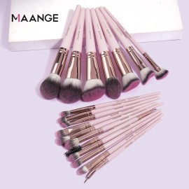 18 Piezas Brochas Set De Brochas Maquillaje Profesional Color Rosa+oro rosa