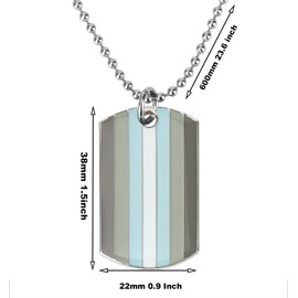 Sinwinkori Demiboy Pride Dog Tag Pendant Necklace Fashion Jewellery 60cm Ball Chain Valentines Day Birthday Gift for Couples