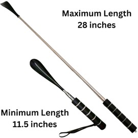 Telescopic Shoe Horn Long Handle for Seniors, 28 in, Adjustable Length, Extra Long Telescoping for Home Travel, Extendable (Black)