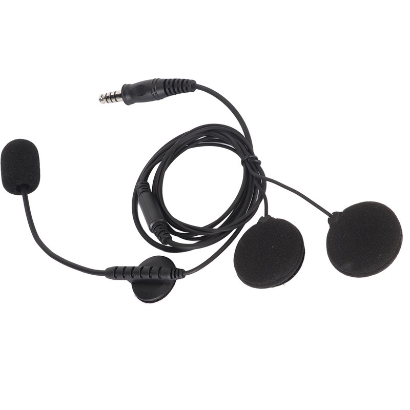 Motorbike Full Face Helmet Earpiece Mic 7.1mm Plug Two Way