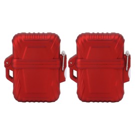 2PCS Torch Lighter Case IP56 Waterproof Safe Portable Torch Lighter Cover for Outdoor Camping Travel Red