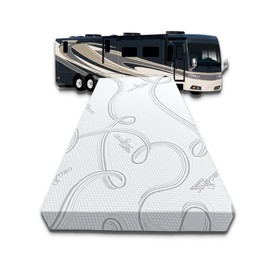 FoamRush 2" x 39" x 72" Bunk, Camping Cot High Density RV Mattress Replacement with Cotton Cover, Medium Firm, Pressure Relief, Travel Camper Trailer Truck, Made in USA, CertiPUR-US Certified