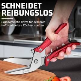 Plys Poultry Shears High Performance Kitchen Scissors Sharp: Household Scissors Stainless Steel Scissors Kitchen with Red Handle All-purpose Scissors Household Scissors