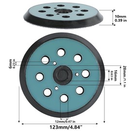 Sanding Pads, 2 Pack 5” 8 Hole Hook & Loop Orbital Sanding Pads for BO5041/K, BO5010/K, BO5030/K, BO5031/K, XOB01Z (3 Screw Holes for Easy Installation, Fits Makita 743081-8, 743051-7)
