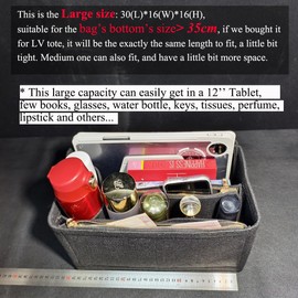 YXBQueen Handbag Organiser for Women, Felt Bag Organiser Bag in Bag, Inner Pocket Organiser Insert Pockets Organiser with Zip Pocket