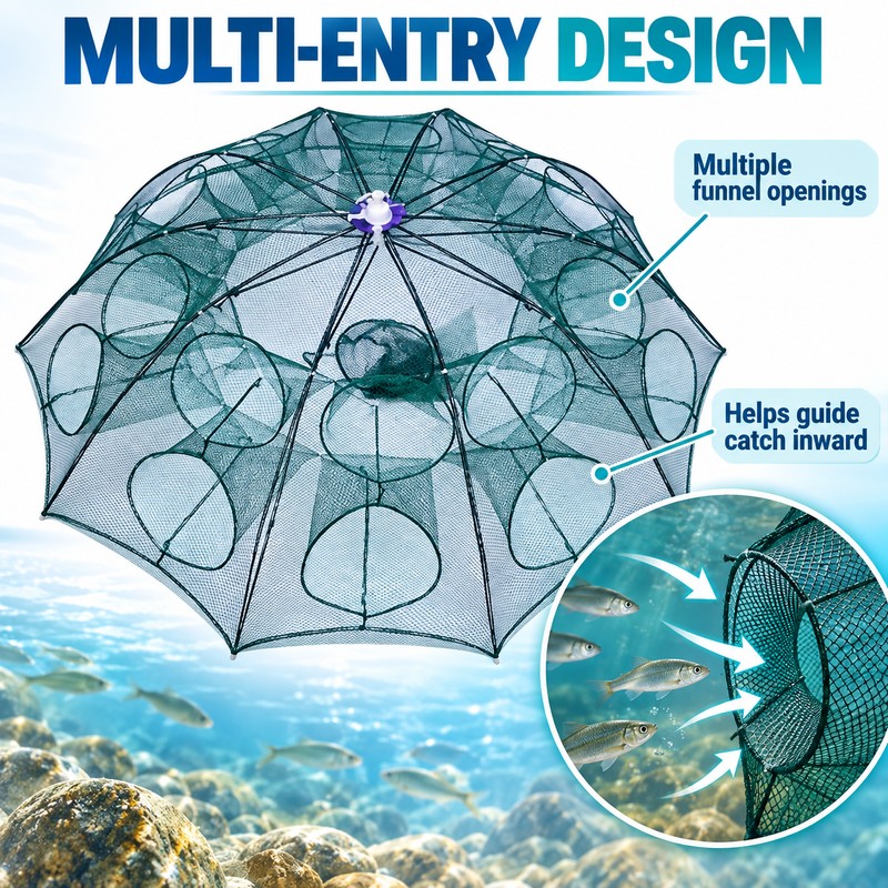 Collapsible Fishing Trap for Shrimp and Bait Fish – Foldable