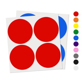 YIKIADA 10 Colors Dot 4 Inches Labels Self-Adhesive Colored Circle Color Coding Stickers Waterproof Small Round Tag for Office Inventory 40 Pieces