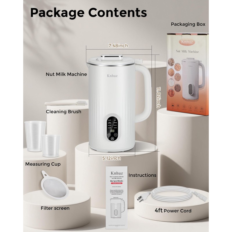 Kuhuz Nut Milk Maker,32oz Automatic Soy Milk Machine For Homemade