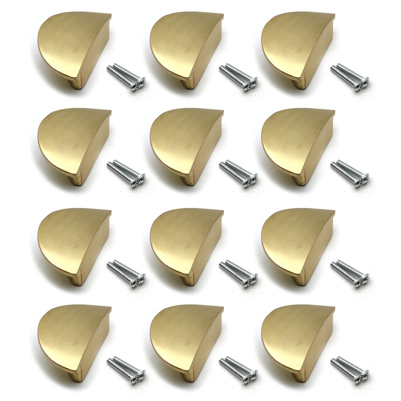 Autuwintor Gold Half Moon Drawer Pulls, Semi Circle Pulls 2.52-Inch