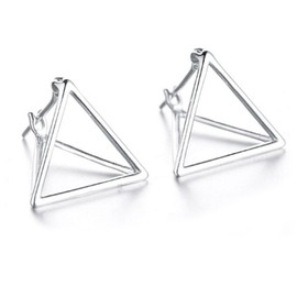 Helen de Lete Simple Geometric Triangle 925 Sterling Silver Earrings