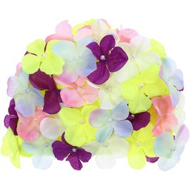 LIOOBO Swimming Cap, Stylish, Swimming Cap, Stretchy, Durable, Loose, Pool Hat, Women's, Petal Decoration, Pool, Beach, Sea, Hot Springs