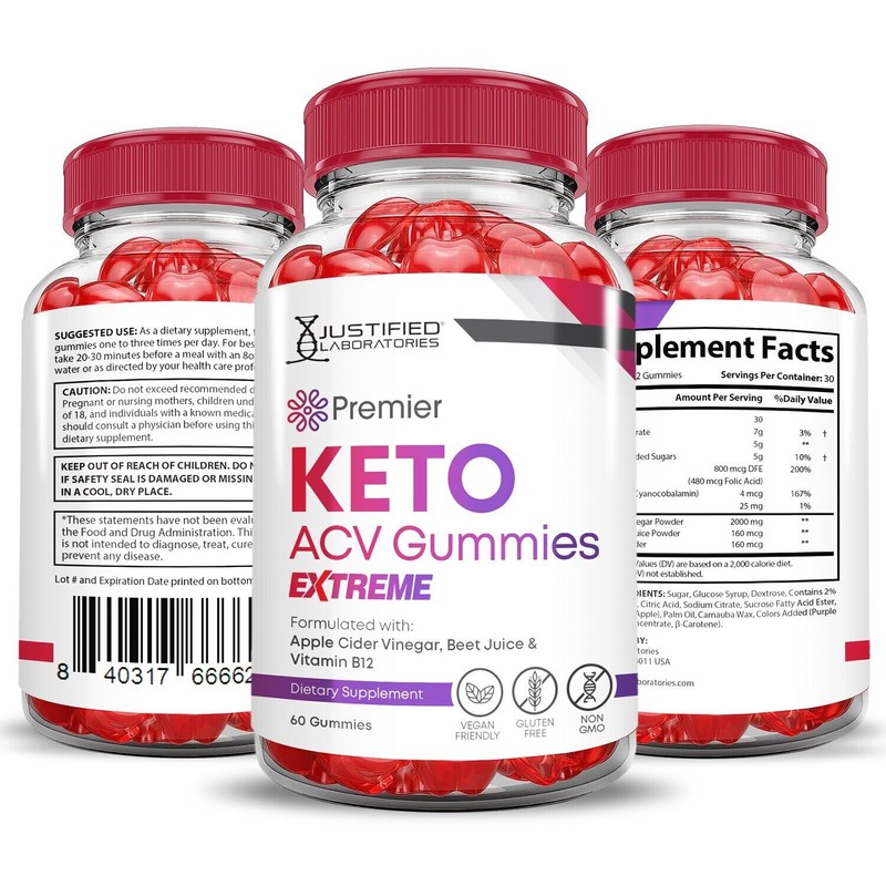 Justified Laboratories Premier Keto Extreme ACV Gummies 2000MG Apple Cider