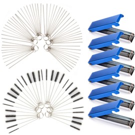 Mudder Set of 9 Carburetor Cleaning Kit Carbon Dirt Jet Remove Cleaner Premium Wire Torch Tip Cleaner Tool, Needles and Brushes Cleaning Tool Kit for Motorcycle Moped Welder Carb Spray Gun