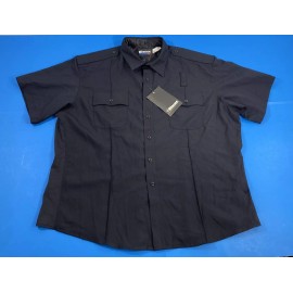 BLAUER 2XL REG MENS 8446-1 S/S POLY WOOL SUPERSHIRT ZIP SHIRT DARK NAVY 2XL REG