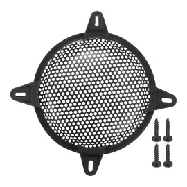 X AUTOHAUX Universal 6" Car Speaker Grills Cover Mesh Round 6 Inch Audio Speaker Subwoofer Guard Protector Case with Screws and Clips Iron Black - Pack of 1