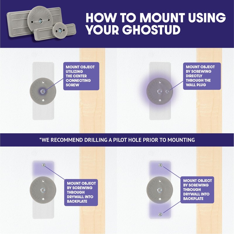 GHOSTUD GS2 Wall Mounting Solution – Patent Pending Backing Plate