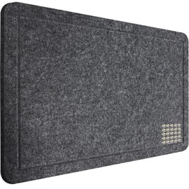 Bulletin Board, 24 x 16 Inches Decorative Felt Pin Board, Foldable Photo Board with 25 Pcs Push Pins, Cork Board Alternative for School, Home, Office, Wall, Refrigerator, Cabinet - Grey