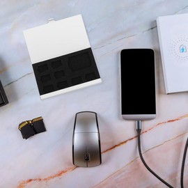 Fahgaer 3Pcs 9-Slot Memory Card Storage Box Mini Memory Card Holder Case Aluminum Alloy Shell for 8 TF Cards and 1 SD Cards