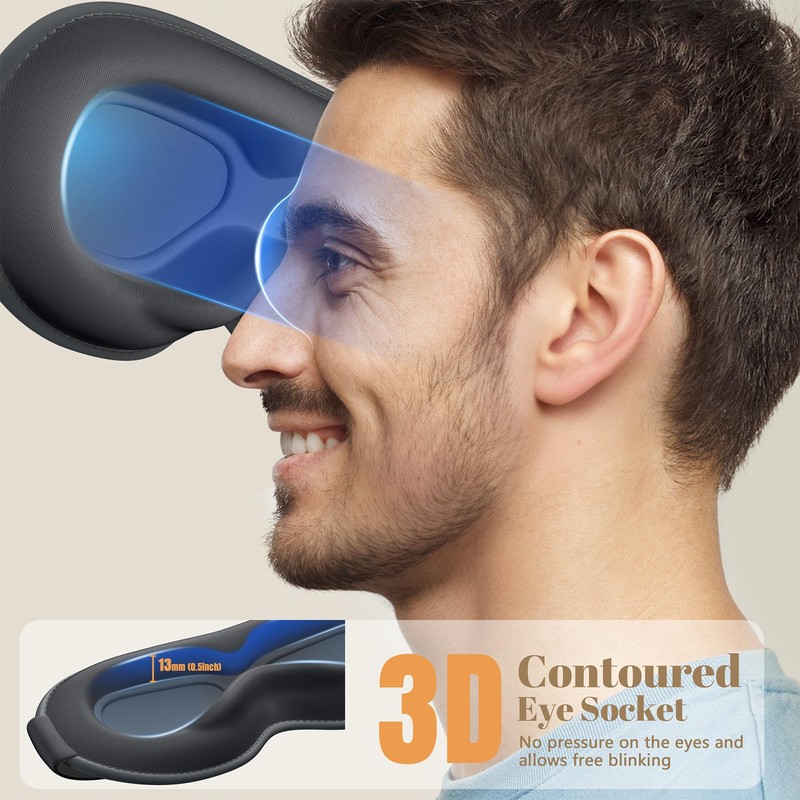 Vynix Sleep Mask for Men Women - 100% Blackout Eye