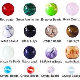 290pcs 8mm Crystal Jewelry Making Kit Natural Round Stone Healing Beads Crystal Gemstone Beads Bracelet Necklace Earrings Jewelry Making for Gemstone Beading & Jewelry Necklace Making DIY Kit