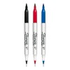 3 Marcador Permanente Sharpie Doble Punta Negro/azul/rojo