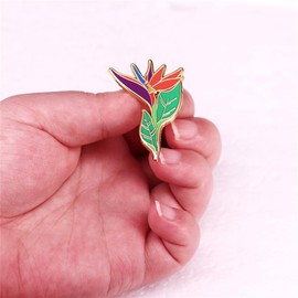 Bird of Paradise Plant Enamel Pin Crane Orchid Flowe Brooch Plant Lover Lapel Pin Badge for Clothes Backpack Accessories Gifts