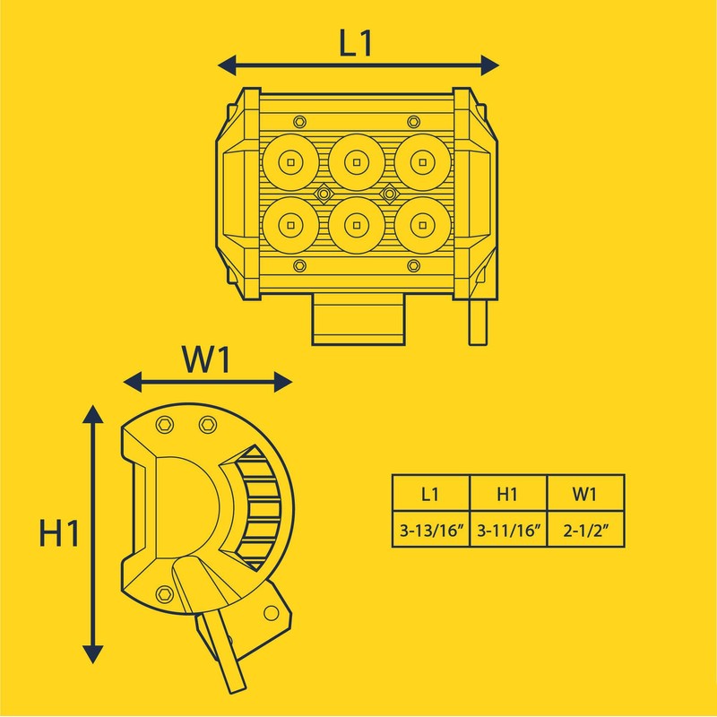 LAMPHUS 4pc CRUIZER 4" 18W LED Flood Light [60 Degree