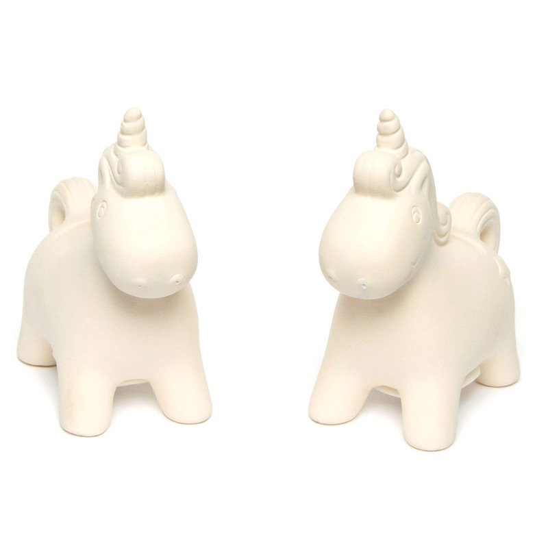 Baker Ross AG696 Unicorn Ceramic Coin Banks (Pack of 2)
