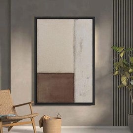 SIGNWIN Framed Canvas Print Wall Art Geometric Retro Grunge Color Blocks Abstract Shapes Illustrations Modern Art Decorative Boho Relax/Zen Nordic for Living Room, Bedroom, Office - 24"x36" Black